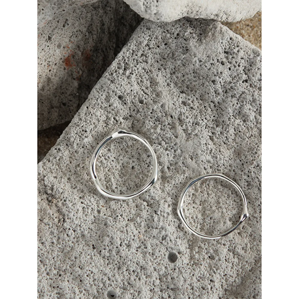 

Korean INS Liquid Silver Ring - S925 Pure Silver Liquid Flow Texture Women's Edition