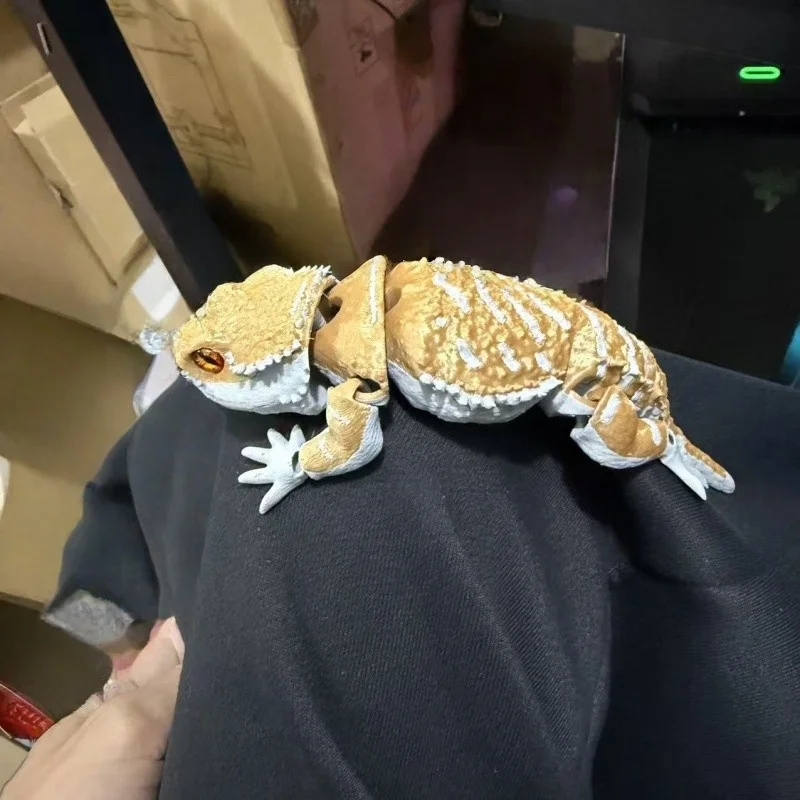 3D Printing Creative Crocodile Lizard Reptile Model Desktop Ornament Handmade Gift ,Kids Adults Home Office Creative Decoration