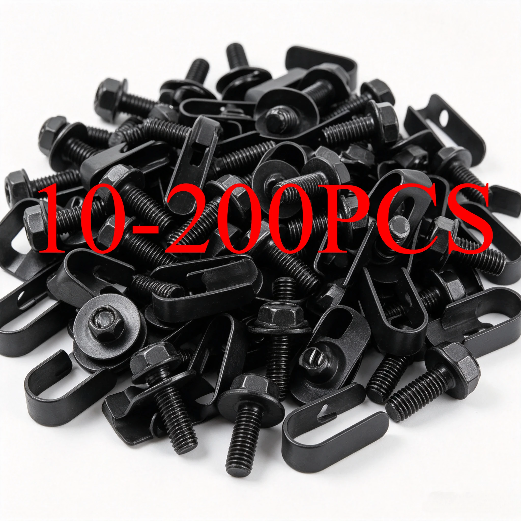 10/200PCS Undertray Splash Shield Guard Rivet Screw Car Body M6 Bolts U-nut Clips Engine Cover Lining Fastening Metal Screws