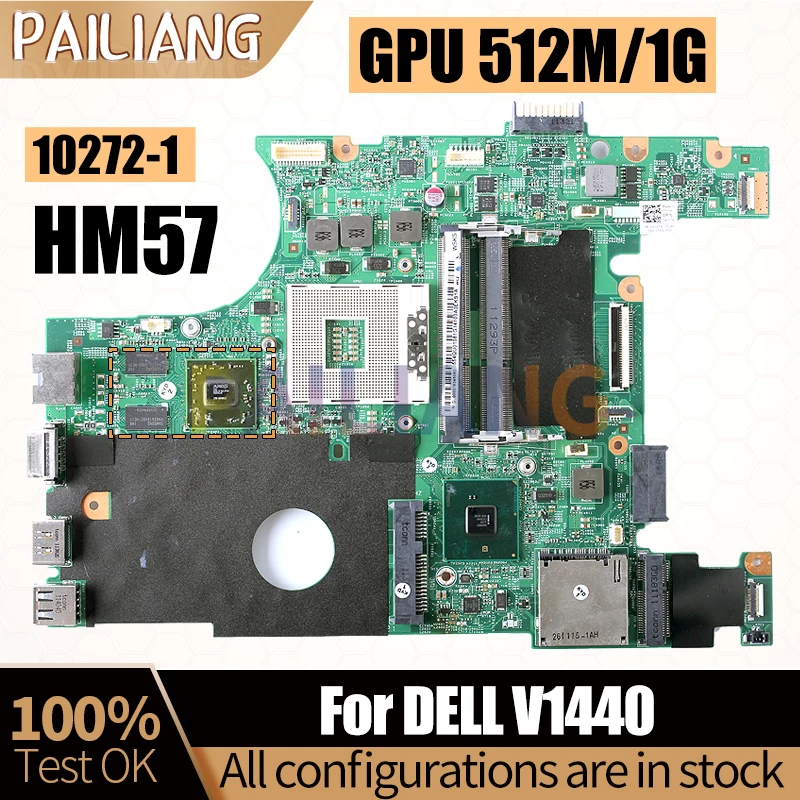 

10272-1 For DELL Vostro V1440 Notebook Mainboard HM57 216-0809024 512M/1G 0GRCJ0 0W1FTK Laptop Motherboard Full Tested