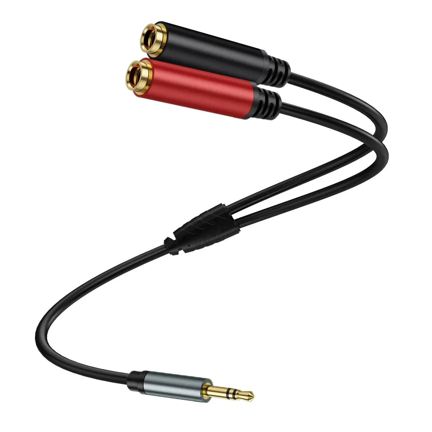 3.5mm Male Stereo TRS to Two 6.35mm (1/4 inch) TS Female Stereo Breakout Cable, Y Splitter Adapter Cable