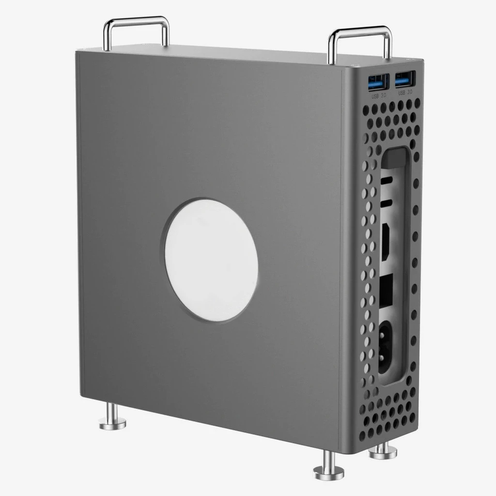 هيكل لجهاز Mac Mini M4/M4 Pro 2024 حافظة كمبيوتر عمودية من الألومنيوم واقية ضد الغبار حامل تخزين لتقوم بها بنفسك جزء الكمبيوتر