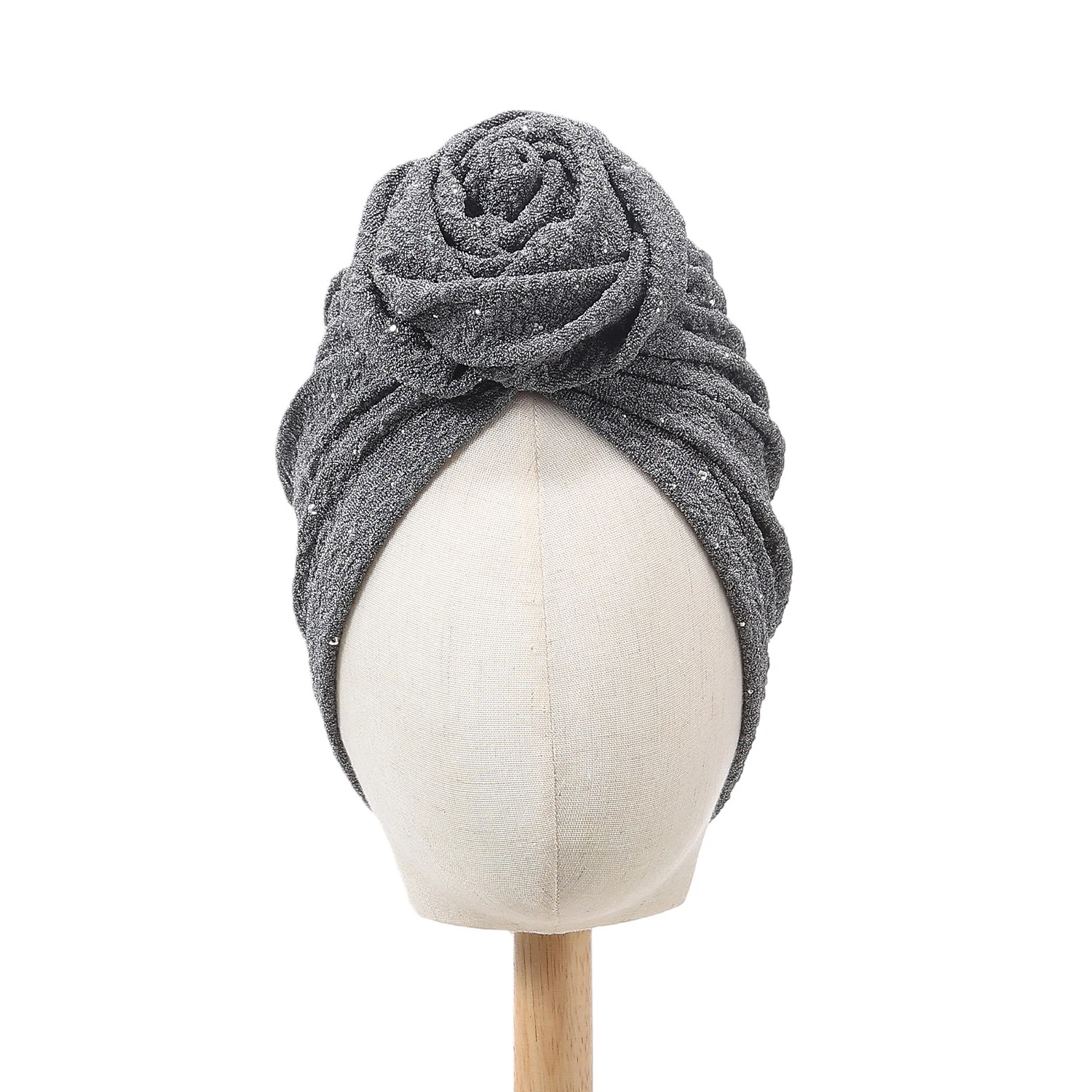 

Женский мусульманский хиджаб с блестками, цветок, тюрбан, химиотерапия, эластичный капот от выпадения волос, шапочка, повязка на голову, тюрбан, Mujer, модный платок