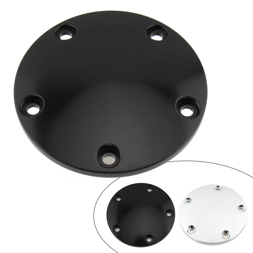 6 Holes Motorcycle Domed Timing Points Cover for Harley Twin Cam Softail Dyna Touring 1999-2017 Chrome/Black