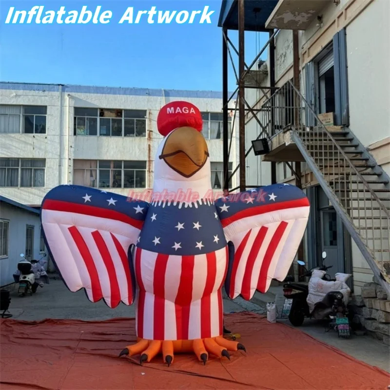 Custom Made Events Decorative Large Inflatable American Eagle Cartoon for Parade Toys