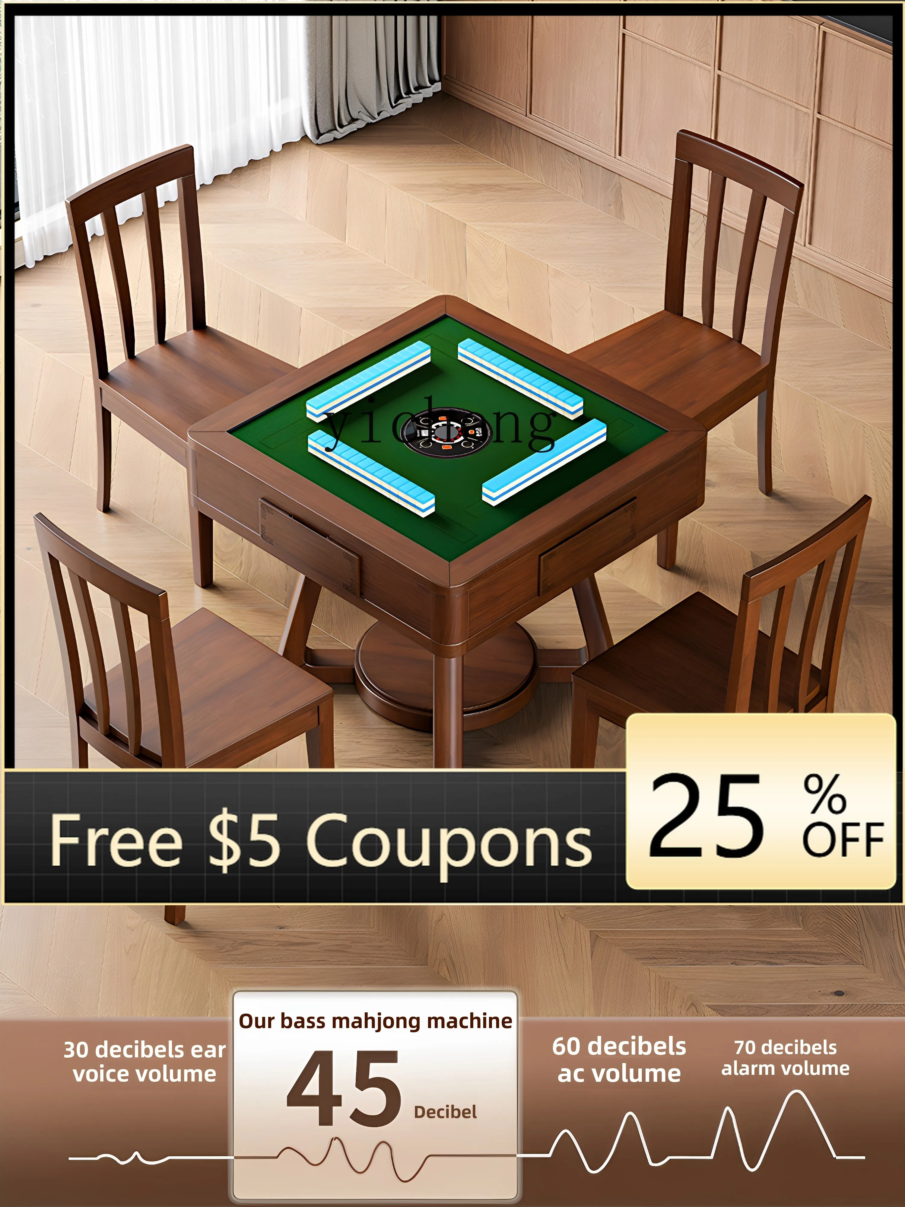 ZZ Round Table Mahjong Machine Fully Automatic Home Mahjong Table Dining Table Dual-use Home Silent Electric