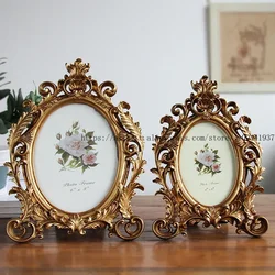 7-inch European Antique Oval Resin Home Table Creative Photo Frame Home Living Room Table Decoration