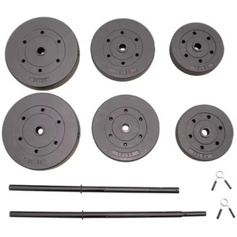 100 LBS Adjustable Barbell & Dumbbell Set Standard Weight Lifting Home Gym Equipment