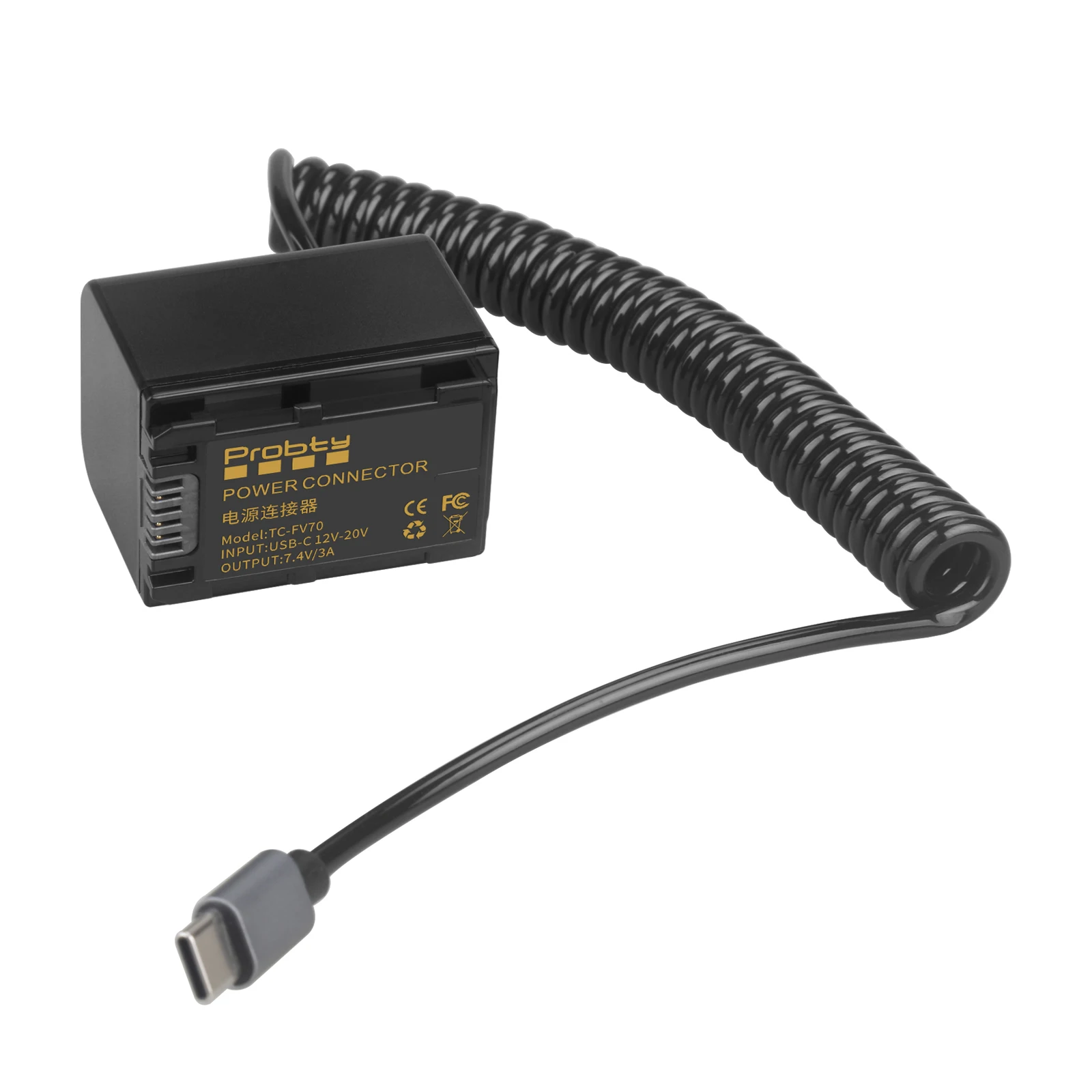 USB-C PD Power Supply to NP-FV70 Dummy Battery FV100 FV50 For Sony HDR-TG3E FDR-AX100E HDR-CX260V HDR-CX290 HDR-CX170