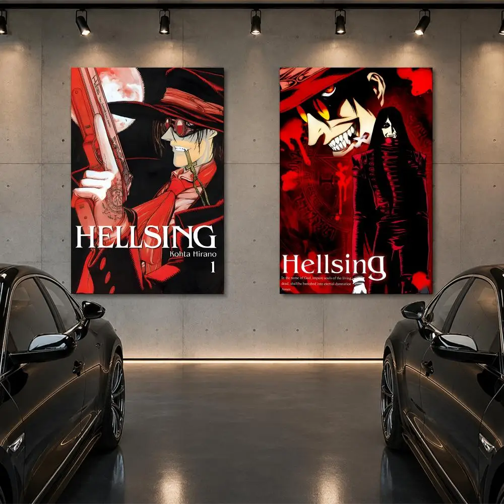Anime h-hellsing ultimate Poster Room Decor Home Wall Art Printing Waterproof Garage BedRoom Posters Gift
