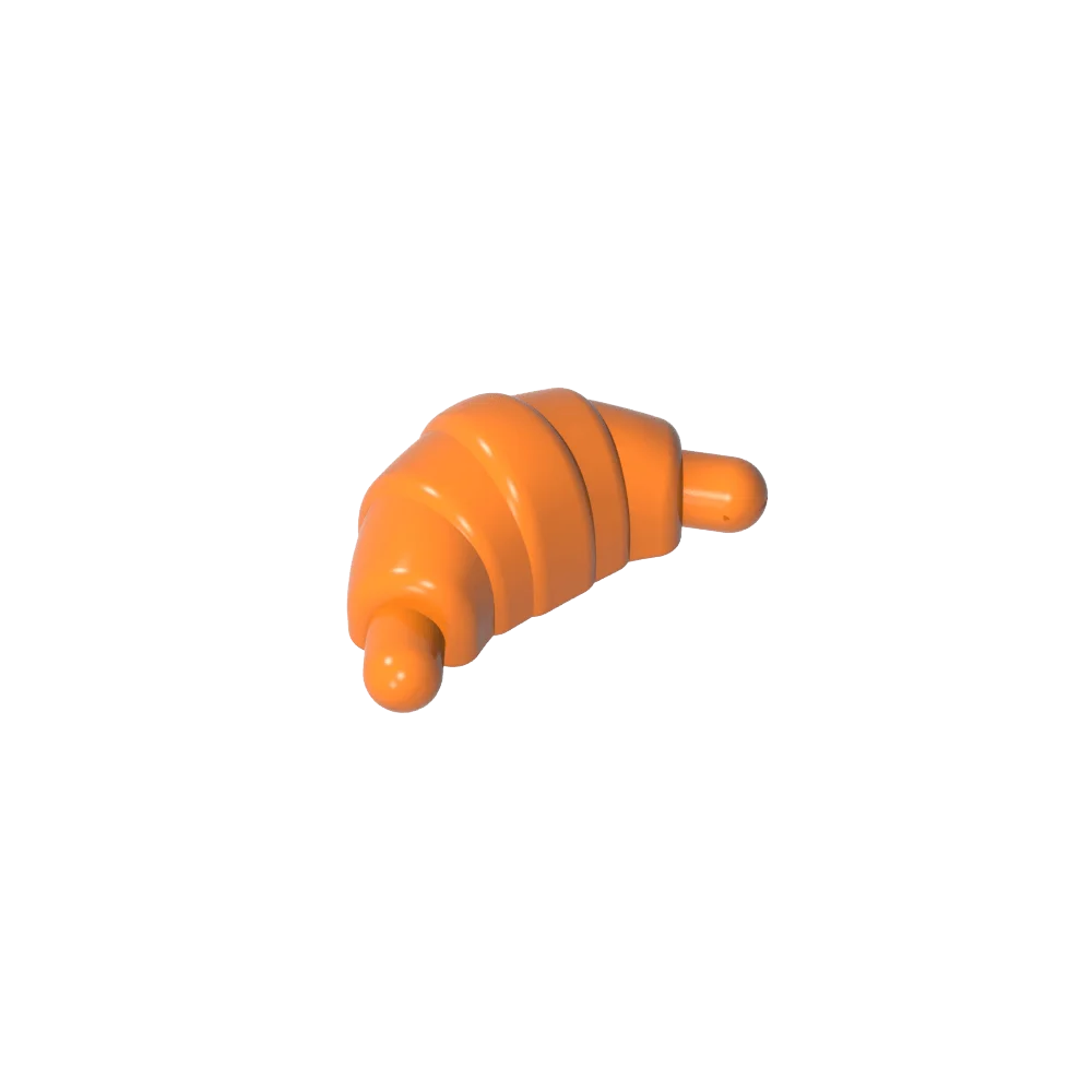 Gobricks GDS-2053 Food Croissant - Rounded Ends compatible with lego 33125  Assembles Building Blocks children's toys