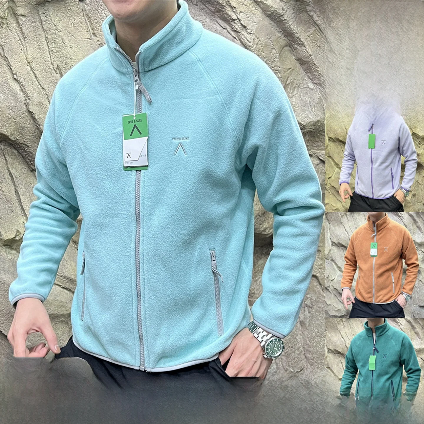 

Бархатный кардиган с воротником-стойкой для пар, толстовка на молнии Jaet Fce, верхняя одежда из полиэфирного волокна, длинный све