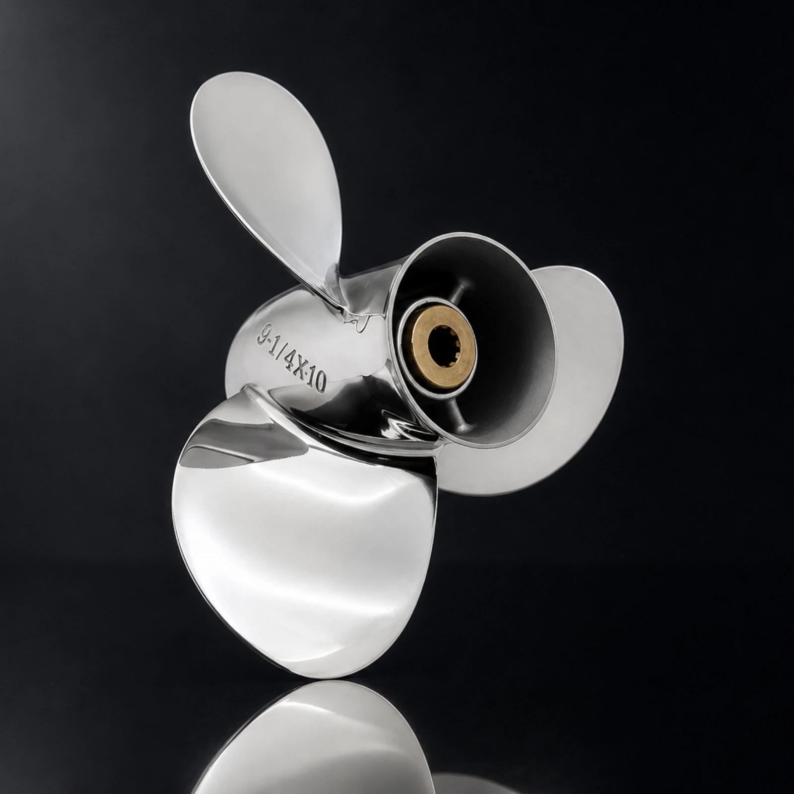 Efficient Stainless Outboard Boat Propeller Polished Hardware 3 Blade Lift for Two Stroke Operation