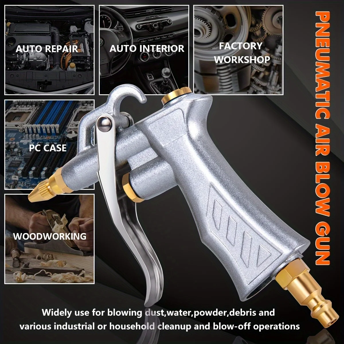 Pneumatic dust blowing gun, high-pressure resistant air blowing gun, dust removal, adjustable long-nozzle dust collector