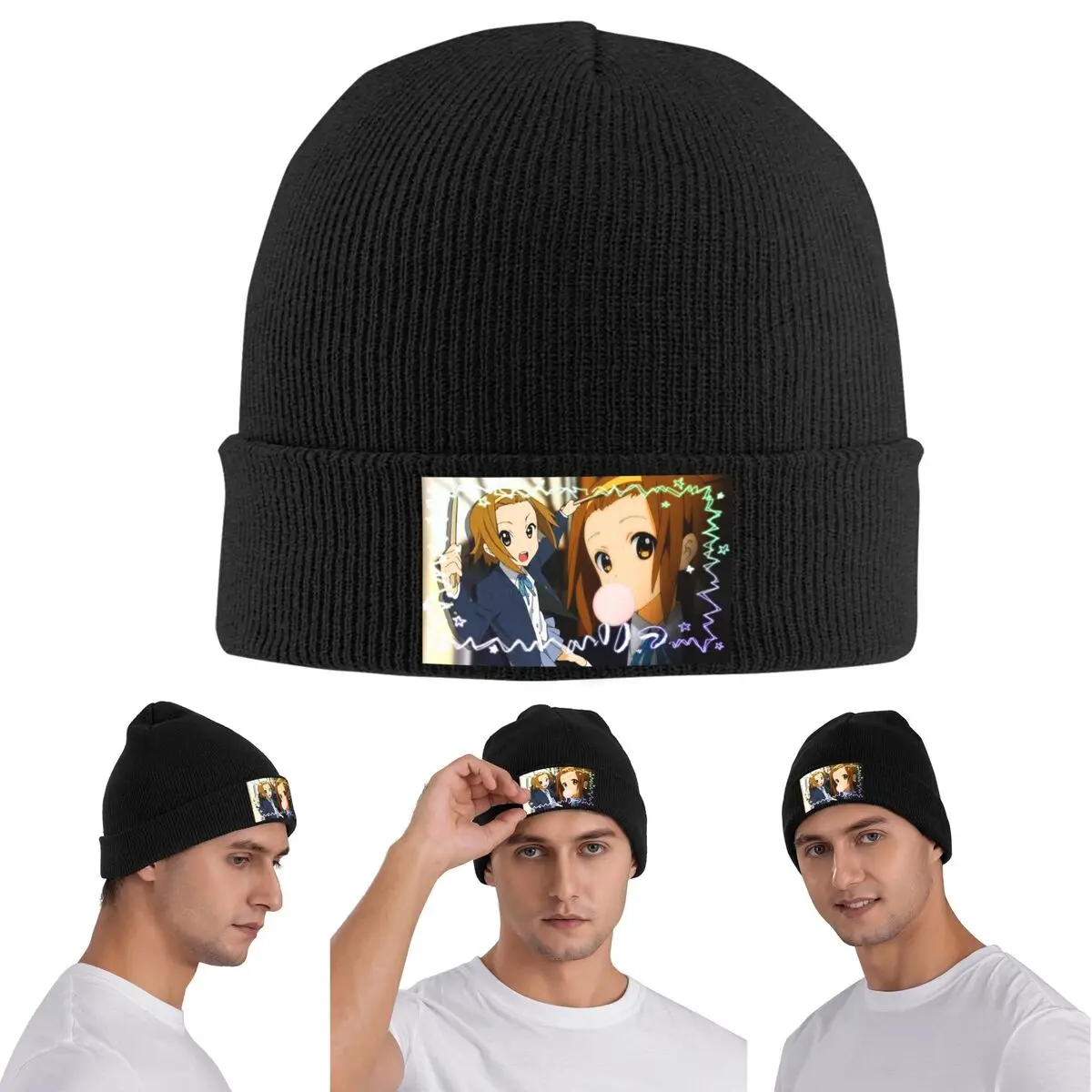 K - on Logo Warm Knitted Cap Winter Knit Bonnet Hat Skullies Beanies Hip Hop Caps for Unisex