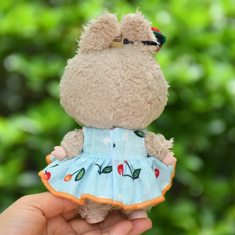 Only Clothes Cute Mini Plush Doll\'s Clothes Outfit Accessories For Labubu Dolls Clothing Kids Gift Cherry Skirt Set