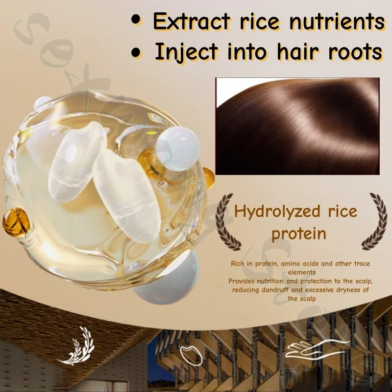 شامبو الأحماض الأمينية بماء الأرز منعش ورقيق، يهدئ بصيلات الشعر، ويقوي الشعر، ويحسن الشعر الدهني