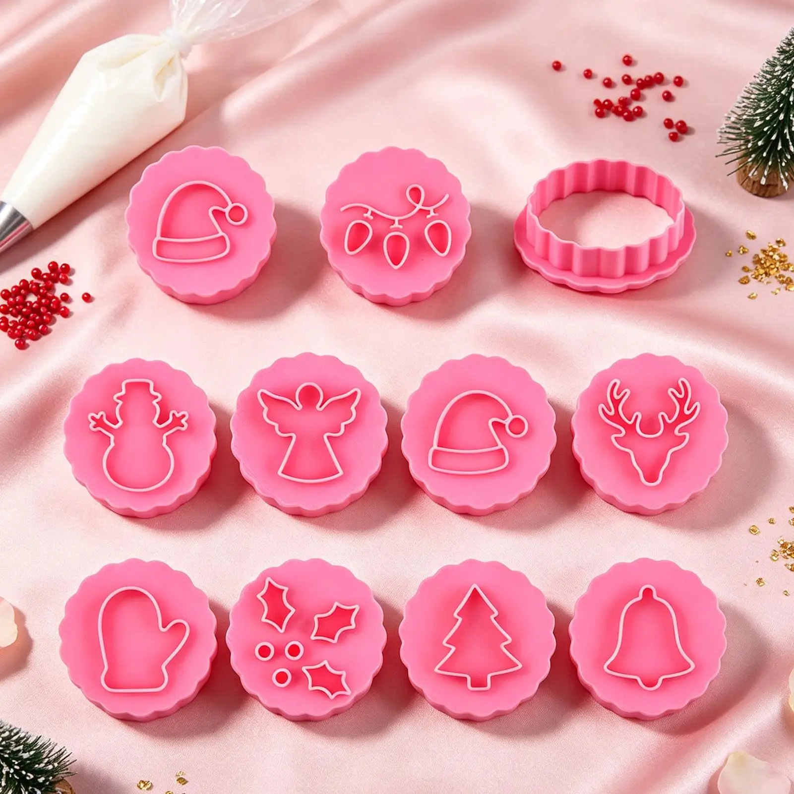 Christmas Thanksgiving Cookie Mold DIY Stamp Kitchen Baking Pastry Bakeware For Homemade Baking Decorating