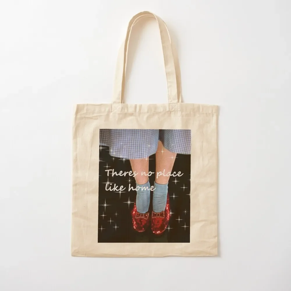 no place like home wizard we want those ruby slippers glitter edit mask design mysticladyart Tote Bag female bag custom bags