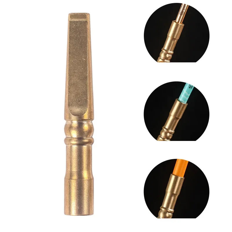 Portable Copper Filter Holder, Brass Thick Medium Fine Three-way Use, Reusable Detachable Filter Mouthpieces Gift for Boyfriends