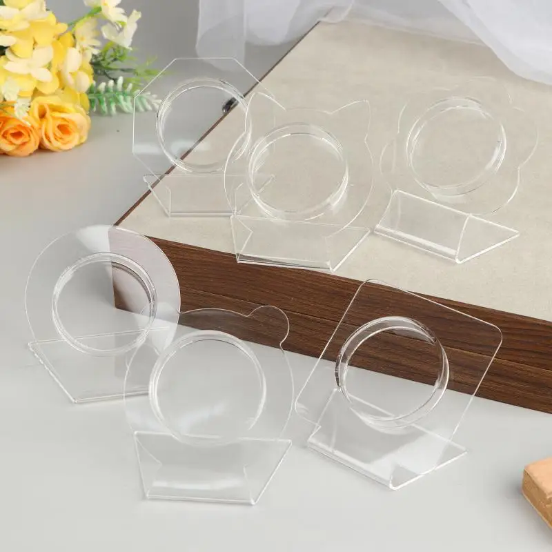 

Acrylic Bracelet Organizer Display Stand for 5 Bangles Transparent Jewelry Holder Rack Space Saving Design for Home Store Use