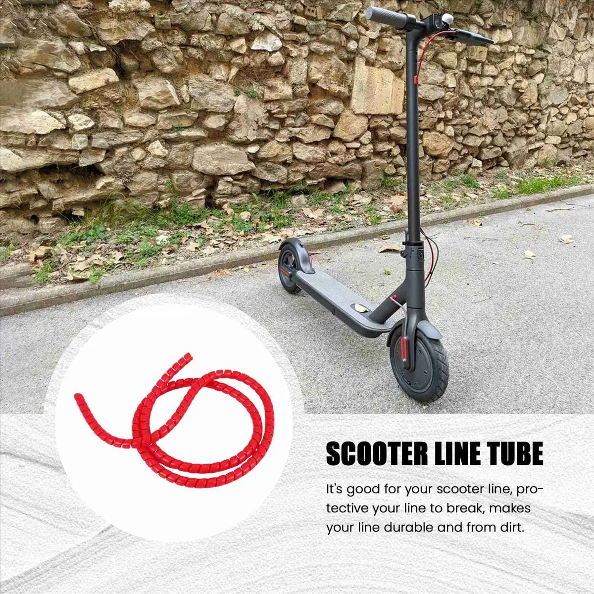 ABPF Scooter Line Spiral Color Change Tube Protector 1M Length Winding Tubes for M365 Pro Accessories Red