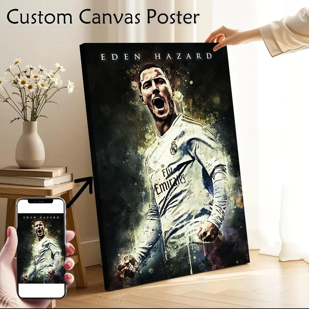 Eden Hazard Poster Canvas Wall Art Personalized Print Modern Painting Perfect Gift for Home Decor Accessories Room Decorations