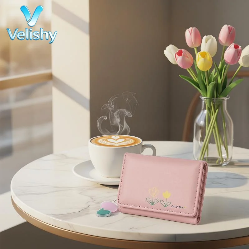 Cute Mini PU Leather Wallet With Flower Print And Multiple Card Slots Perfect For Women Girls Daily Use Shopping Travel