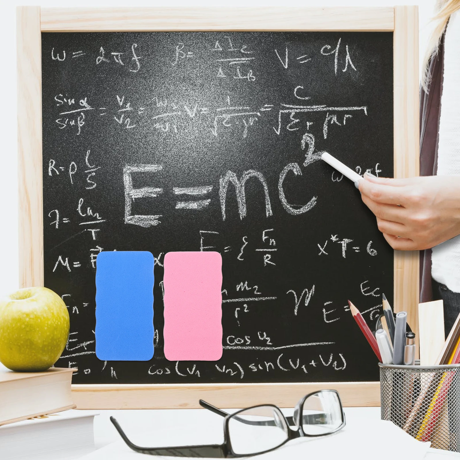 4Pcs Eva Felt Whiteboard Erasers Colorful Magnetic Dry Erase Cleaner for Office Home Classroom White Board Eraser