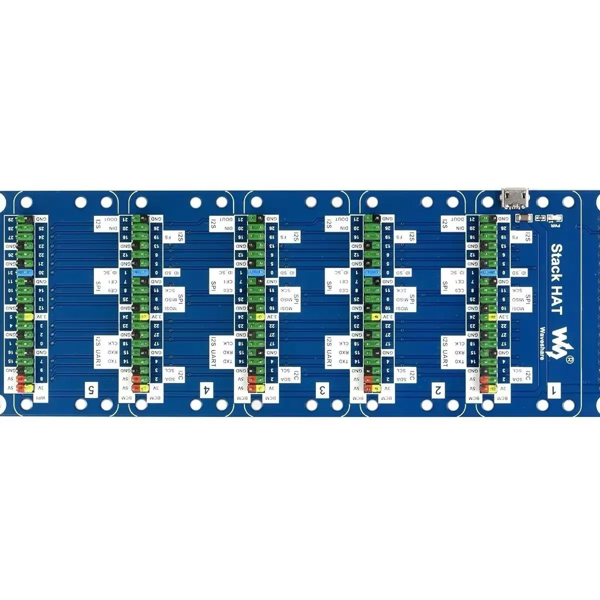 Expansion -board 1 -Expansion board 5 sets of interfaces- 2 × 20 Raspberry -pi 5/4B