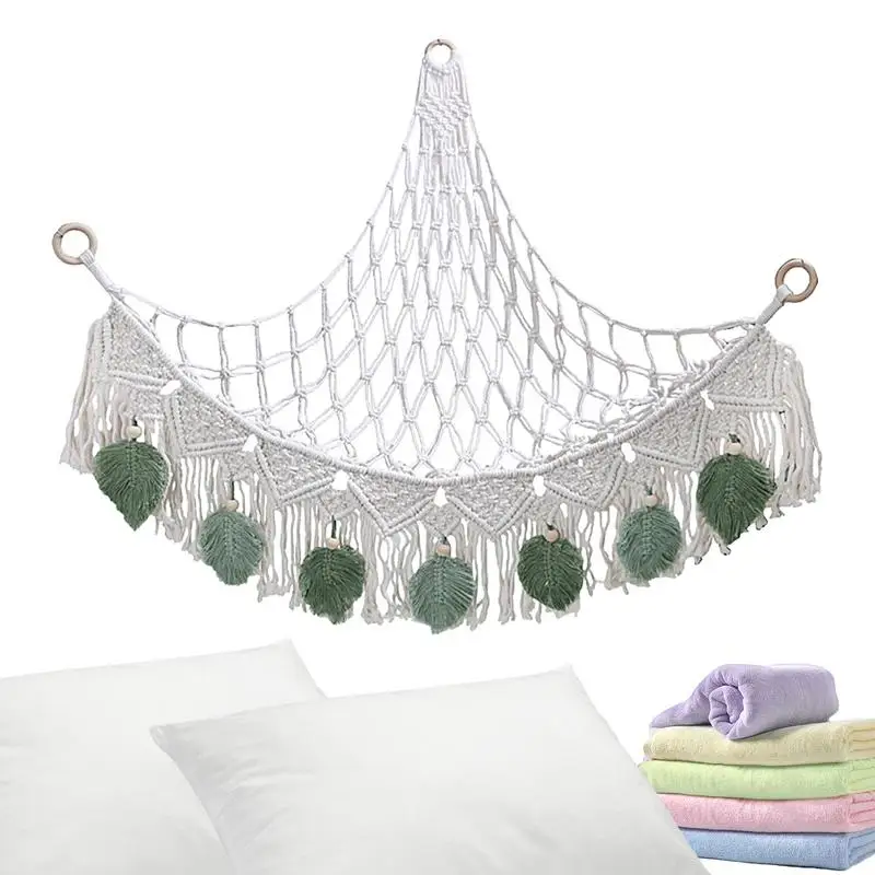 

Macrame Toy Hammock Corner Plushies Net Organizer Stuffed Toy Storage Net Hammock Decorative Corner Plushies Net Organizer For