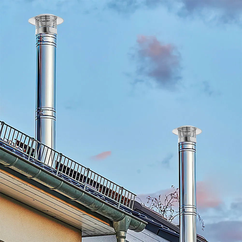 304 Stainless Steel Chimney Cap Rainproof Chimney Cowl Cover for Outside Chimneys Rooftop Terrace Villa Stove Pipe Exhaust Vent