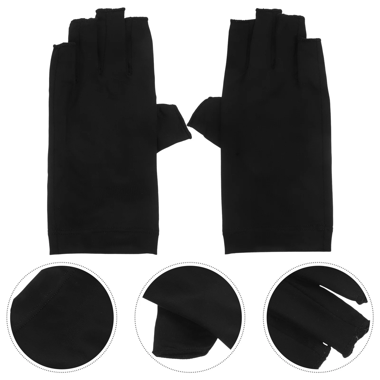 

1Pair Gel Manicure Protection Gloves Uv Resistant Fingerless Nail Art Comfortable Sweat Absorbing Design
