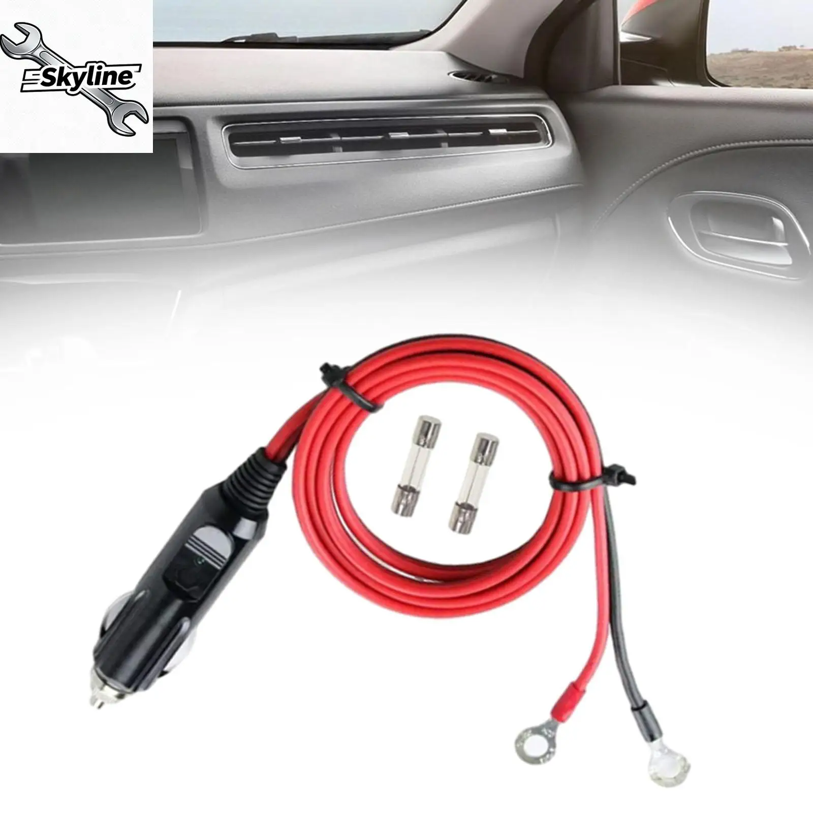 Generic Cigarette Lighter Male Plug Adapter 1M Cable Wire Connector Plug Car Accessories Heavy Duty 16AWG Inverter Cable