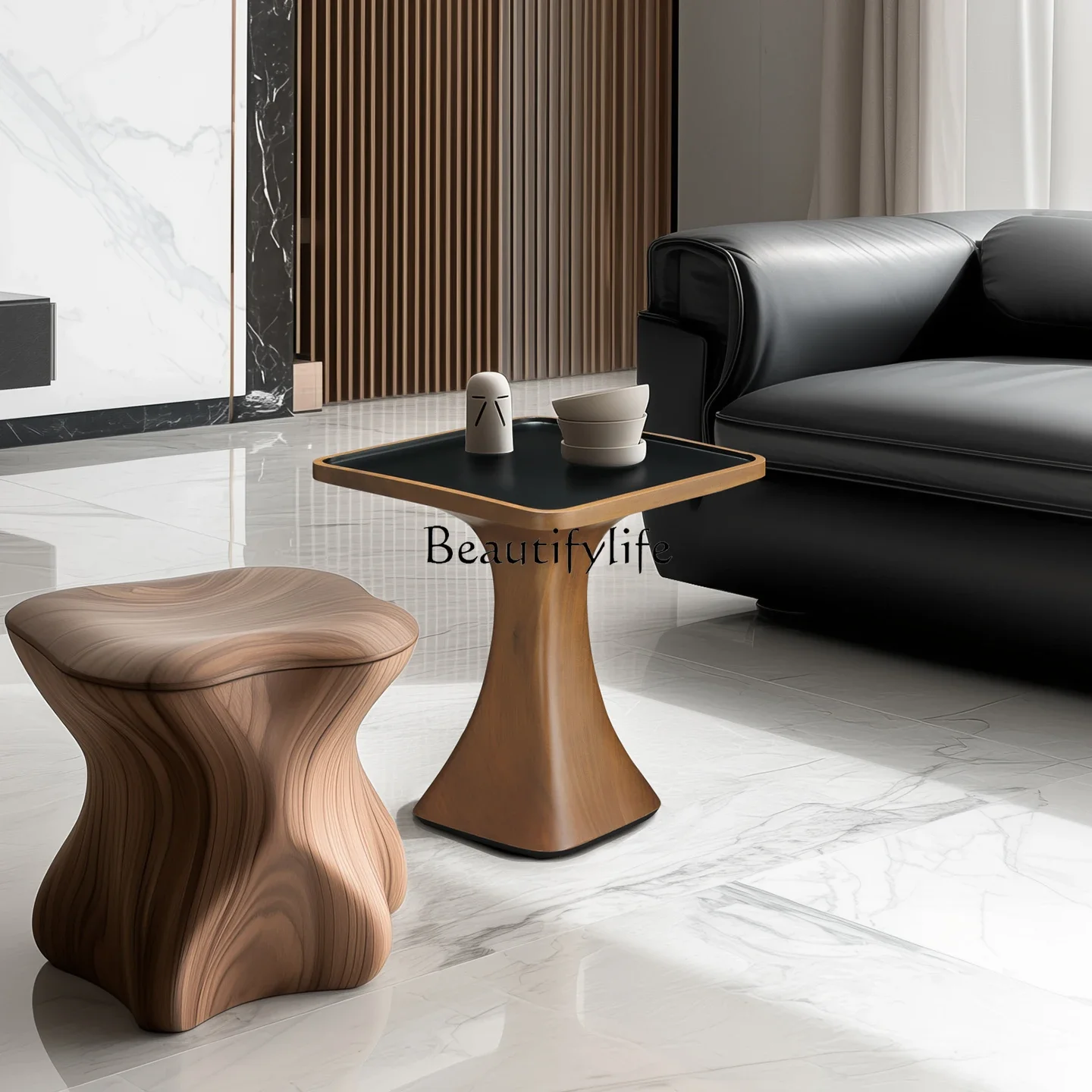 5ld14 Nordic solid wood edge few creative sofa side table balcony mini table