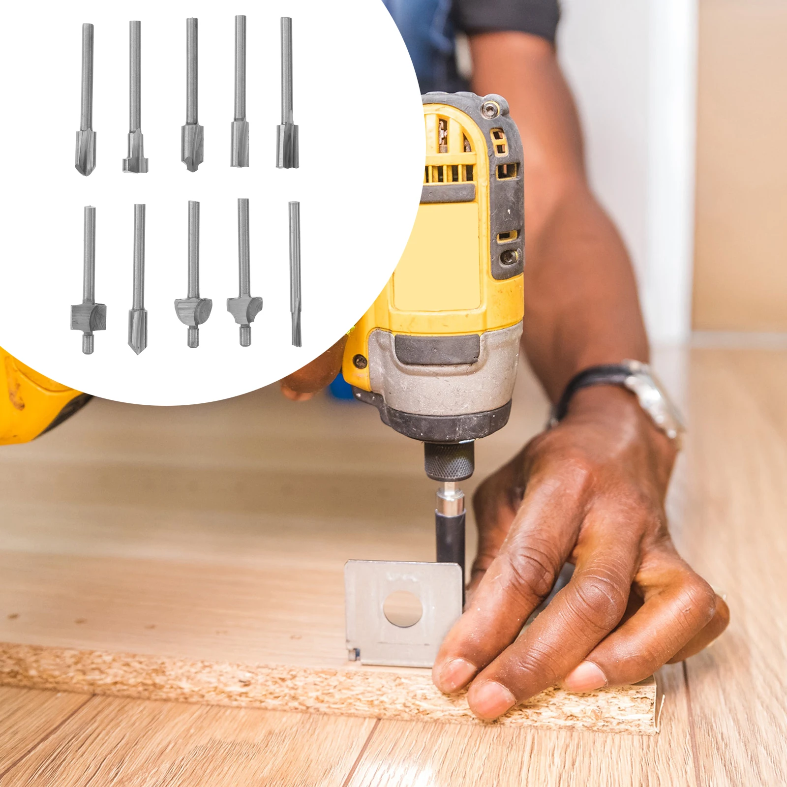 

10pcs Router Bits Electric Edge Trimmer 3mm 1 8 Inch Material Large Chip Groove Sharp Spiral Cutting for CNC Drills