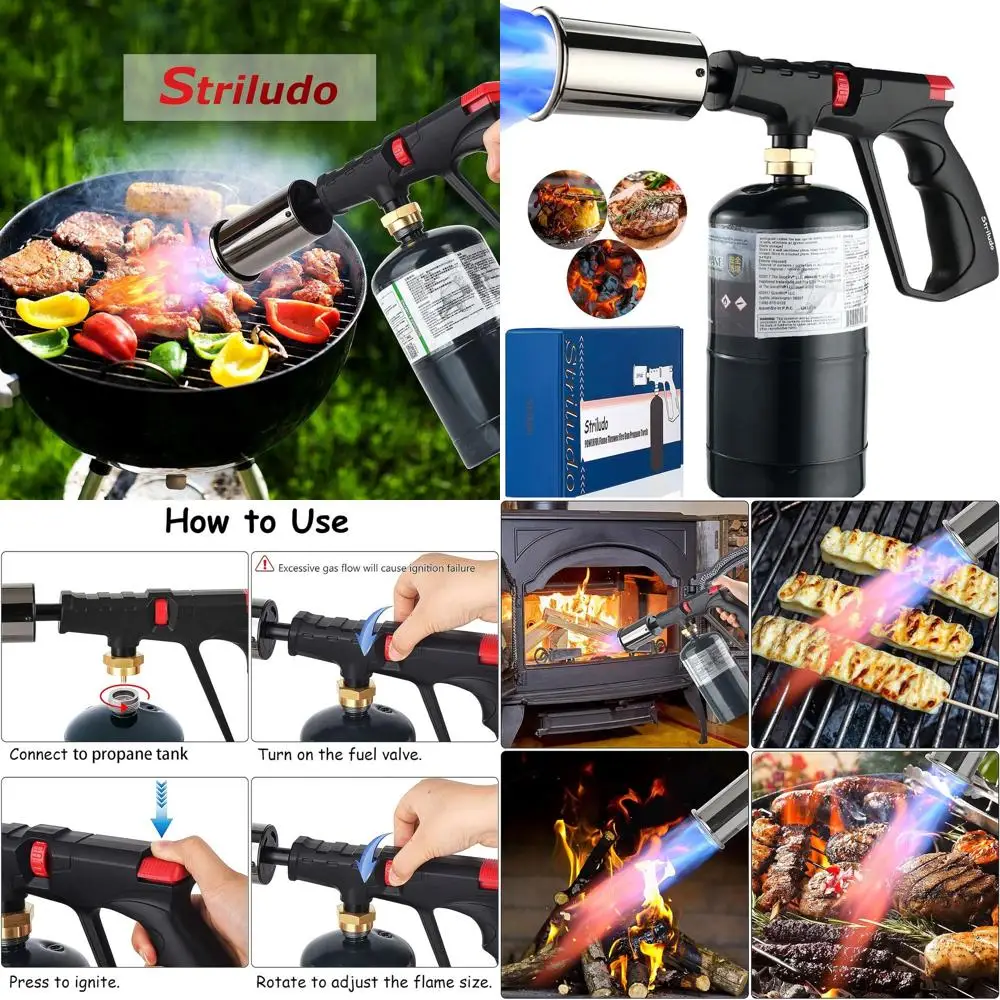 

POWERFUL Grill & Cooking Propane Torch,Sear Torch Sous Vide,Culinary Kitchen Blow Torch,Campire Charcoal Starter,Adjustable Flam