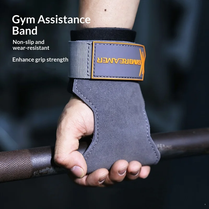 Gymreamer Leather Gym Lifting Straps Non Slip Wear Resistant Enhanced Grip For Strength Training Deadlift Rowing Pull Up Fitness