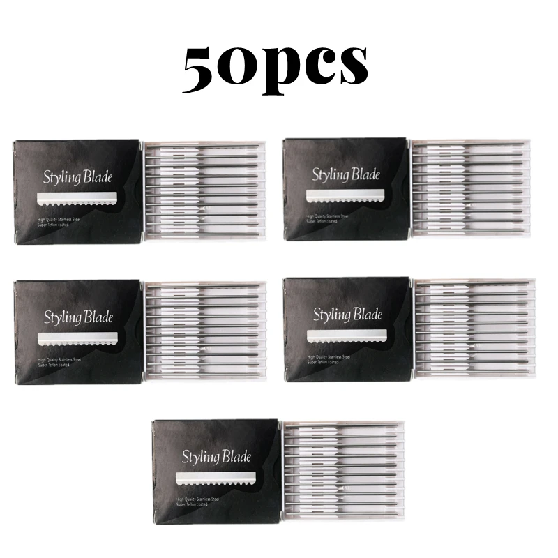 50/100pcs Sawtooth Razor Replacement Heads Type Salon Blades Home Pro Tool Hairdressing Hair Face Shaving Cutting Styling G0323