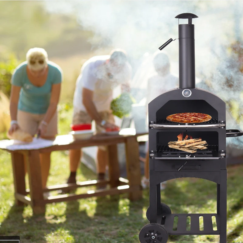 American Classic Vertical Charcoal Grilled Pizza Oven Outdoor Villa Courtyard BBQ Barbecue Pizza Oven Pancake Thermal Cooker