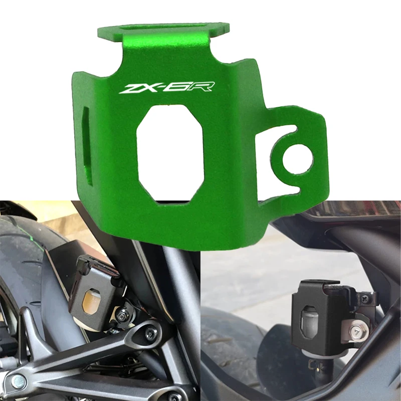 

Fit For KAWASAKI ZX-6R ZX6R ZX 6R 2019-2023 Motorcycle Accessories CNC Aluminum Rear Brake Fluid Reservoir Guard Cover Protector