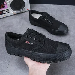 Men Non-slip Shoes Outdoor Tactical Low-Top Flat Casual Sports Shoes Protective Training Work Canvas Sneakers Loafers