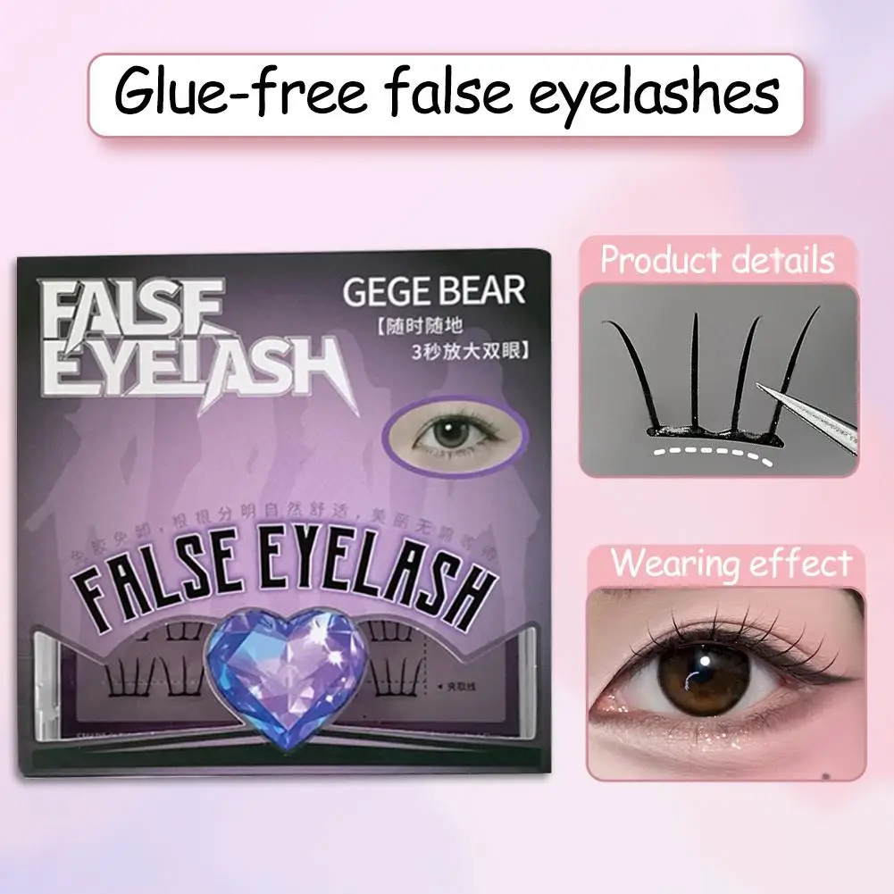 6 Reihen selbstklebende Cluster-Wimpern, kein Kleber erforderlich, individuelle Mode-Wimpern, koreanische Wimpern, natürliches DIY-Wimpern-Make-up, R3U3