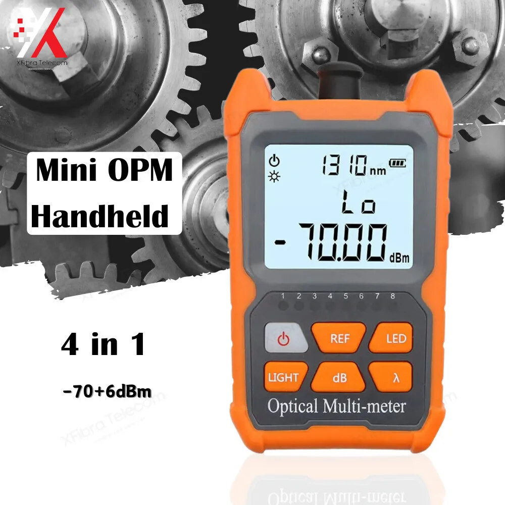 4in1 -70+6 MINI OPM Handheld Power Meter Fiber Optical Cable Tester FTTH FTTX FTTB