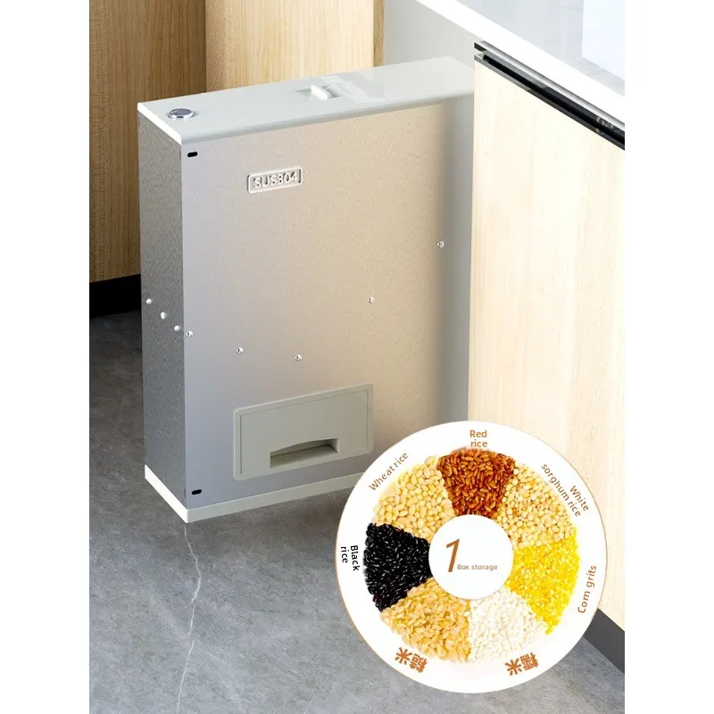 Mila Basket Rice Noodle Box 304 Stainless Steel Household Pull-out Rice Bucket Cabinet Kitchen Embedded Cabinet Rice Box