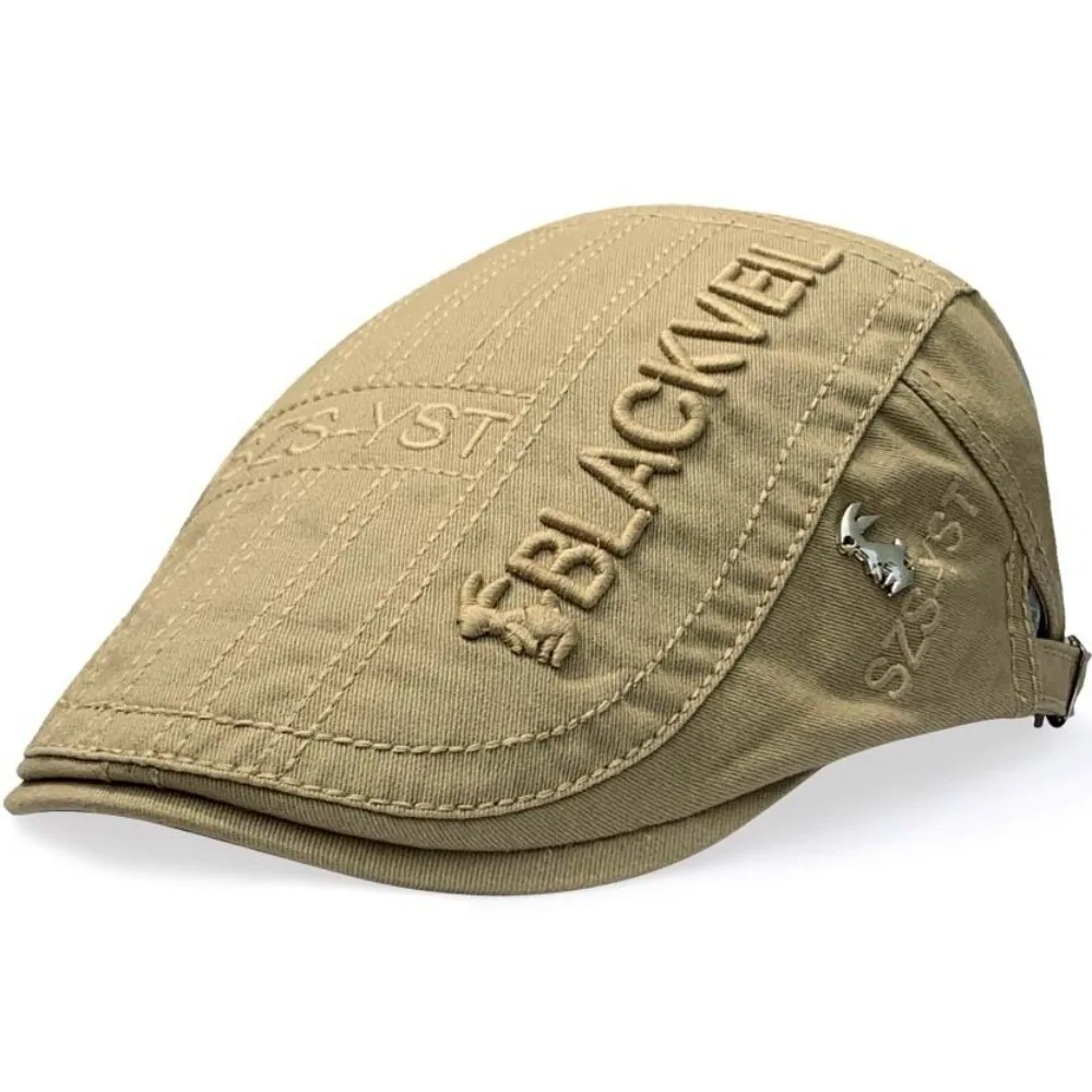 Vintage verstellbare Herren Baskenmütze Kaninchen Stickerei Sonnencreme Newsboy Cap atmungsaktive flache Kappe Freizeitkleidung