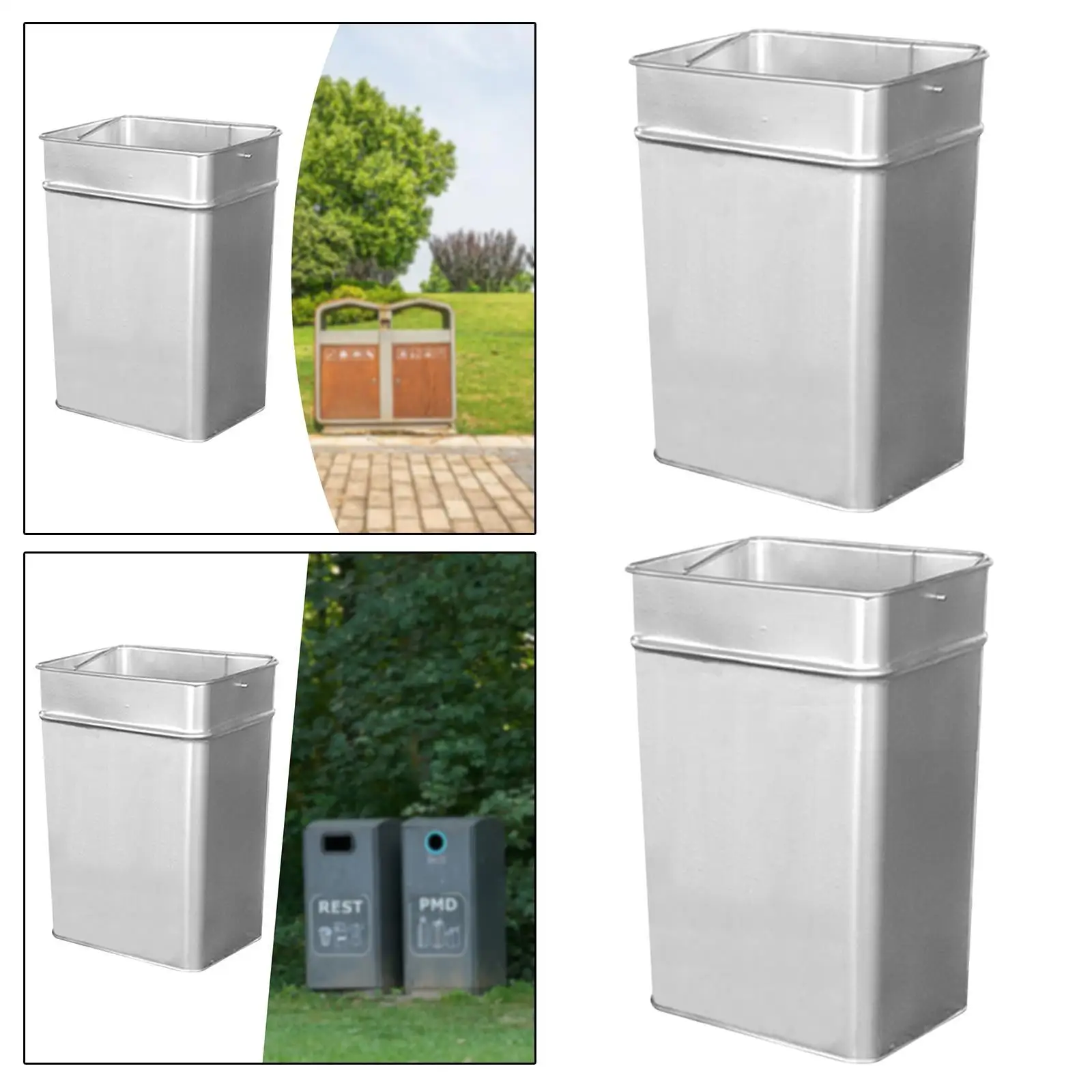 Commercial Garbage Can Rust Resistant Sturdy Easy to Clean Garbage Bin