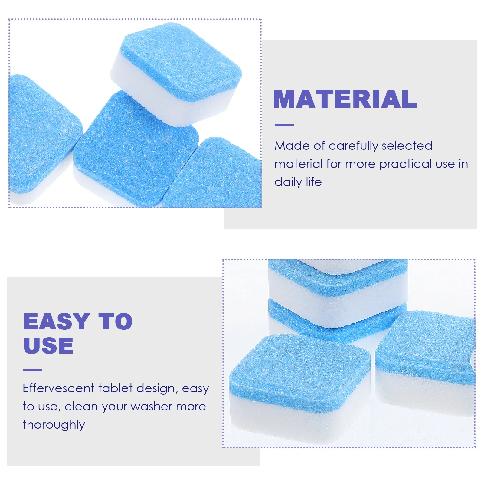24 Pcs Washing Machine Sink Cleaner Effervescent Tablets 2 Box Set Deep Cleaning Disinfecting Stain Removal Automatic Washer