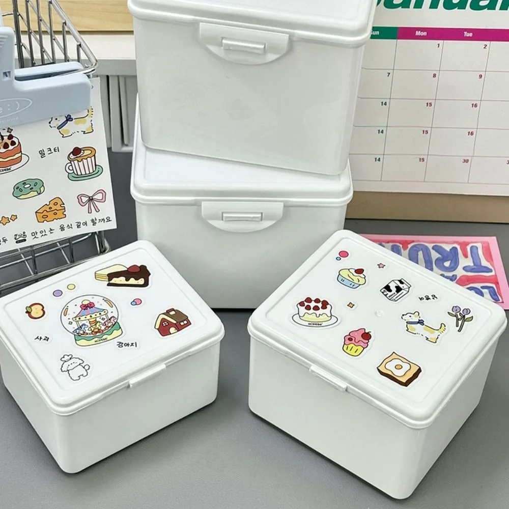 New White Storage Box Kpop Idol Cards Collection Box Photos ID Card Organizer Jewelry Container