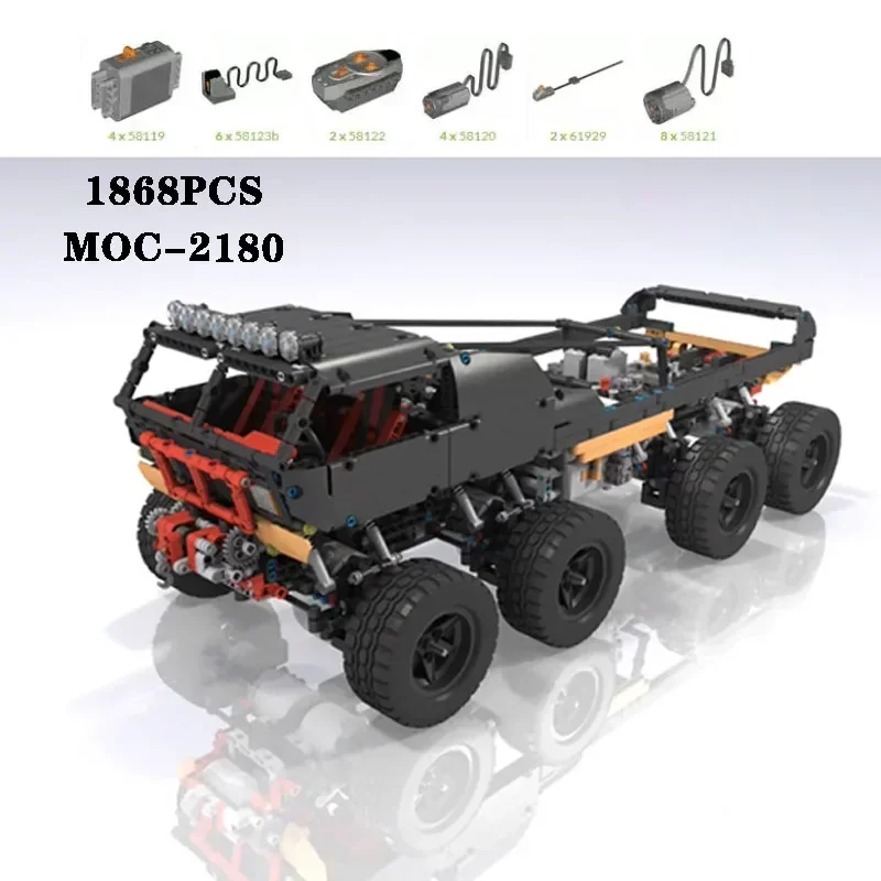 Building Block MOC-2180 High Difficulty Splicing Toy Model 8x8x8 Climbing Off-road Truck 1868PCS Adult and Children's Toy Gift